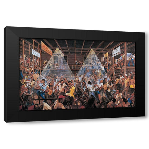 Wild Dance Black Modern Wood Framed Art Print with Double Matting by Unknown