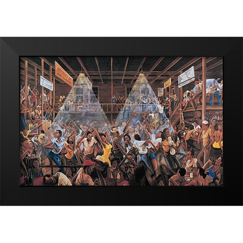 Wild Dance Black Modern Wood Framed Art Print by Unknown