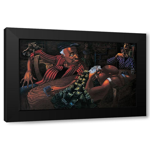 No Gambling ! Black Modern Wood Framed Art Print by Unknown