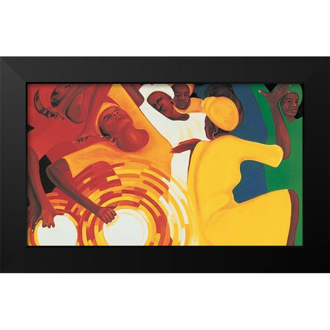Play and Dance Black Modern Wood Framed Art Print by Unknown