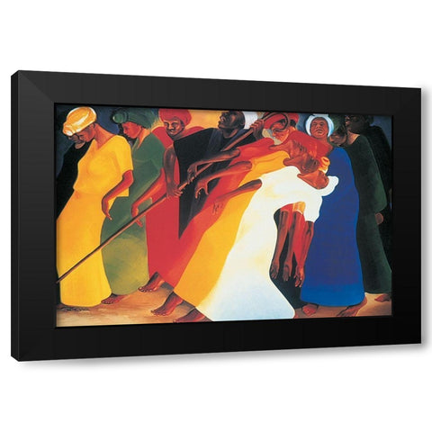 Struttin Black Modern Wood Framed Art Print by Unknown