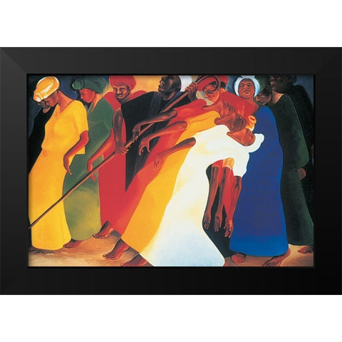 Struttin Black Modern Wood Framed Art Print by Unknown