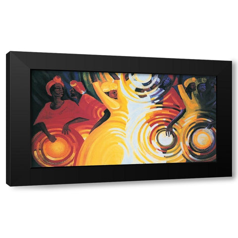 atomic Jazz Black Modern Wood Framed Art Print by Unknown