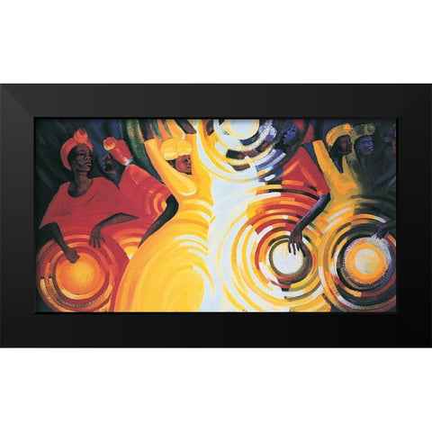 atomic Jazz Black Modern Wood Framed Art Print by Unknown