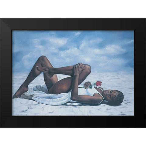 The Rose Black Modern Wood Framed Art Print by Unknown