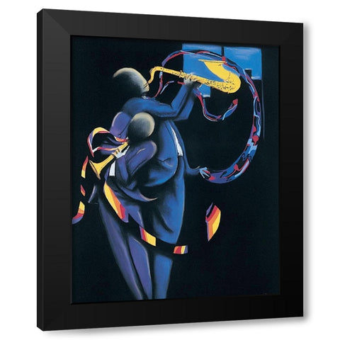 Jammin II Black Modern Wood Framed Art Print by Unknown