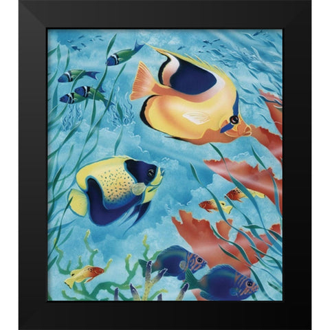 Exotic Fish III Black Modern Wood Framed Art Print by Unknown