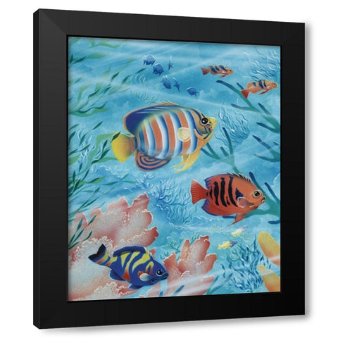 Exotic Fish I Black Modern Wood Framed Art Print with Double Matting by Unknown
