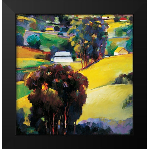 Valley Black Modern Wood Framed Art Print by Unknown