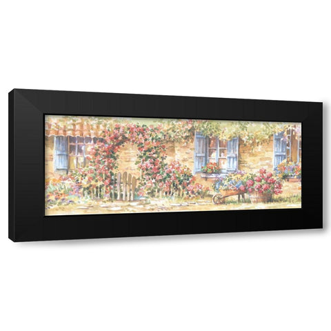 Cottage Flowers Panel I Black Modern Wood Framed Art Print by Unknown