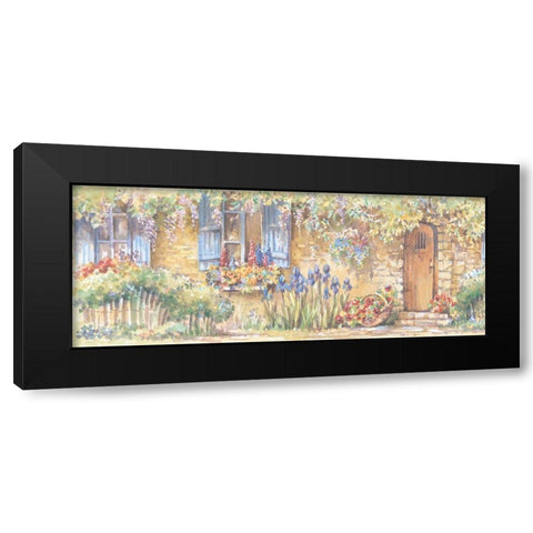 Cottage Flowers Panel II Black Modern Wood Framed Art Print by Unknown