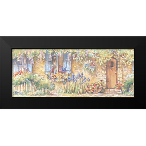 Cottage Flowers Panel II Black Modern Wood Framed Art Print by Unknown