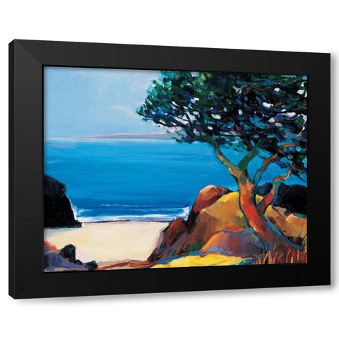 Tree by the Sea Black Modern Wood Framed Art Print with Double Matting by Unknown