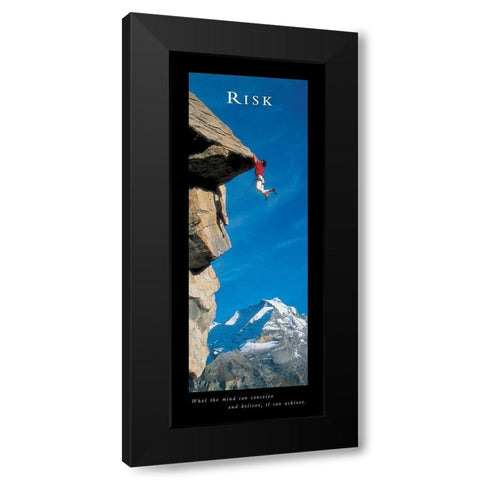 Climber - Risk Black Modern Wood Framed Art Print by Unknown