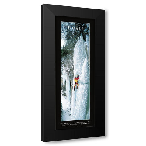 Goals - Ice Climber Black Modern Wood Framed Art Print with Double Matting by Frontline