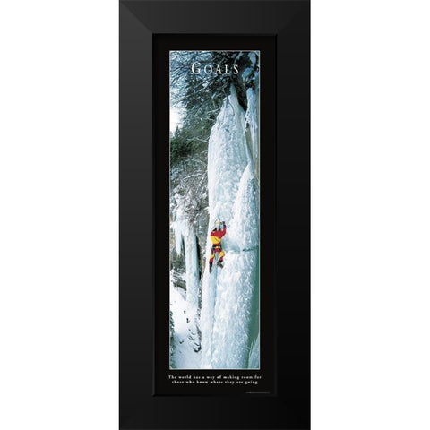 Goals - Ice Climber Black Modern Wood Framed Art Print by Frontline