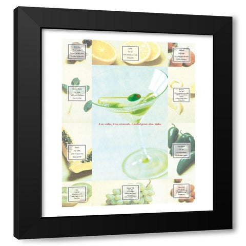 Vodka Martini Black Modern Wood Framed Art Print by Frontline