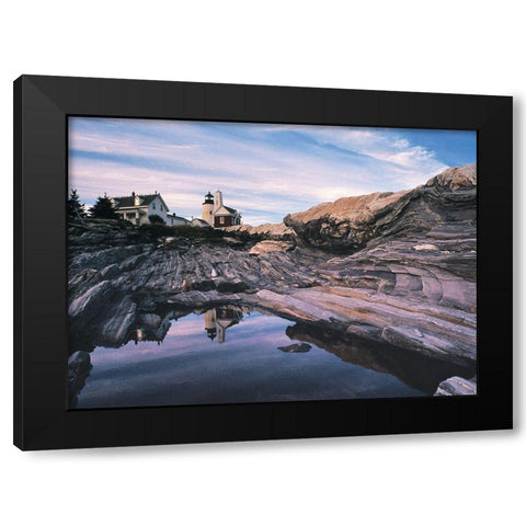 Rocky Coastline Black Modern Wood Framed Art Print by Unknown