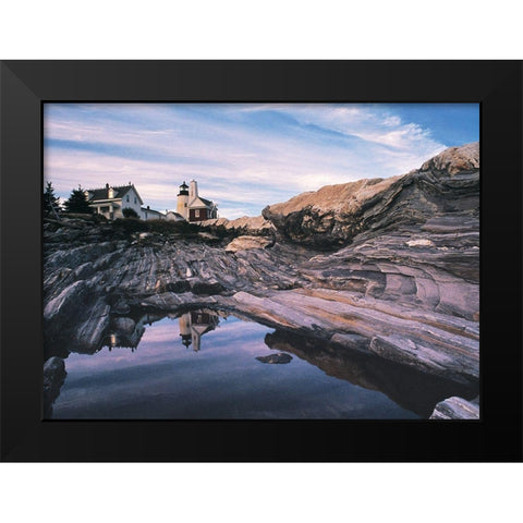 Rocky Coastline Black Modern Wood Framed Art Print by Unknown