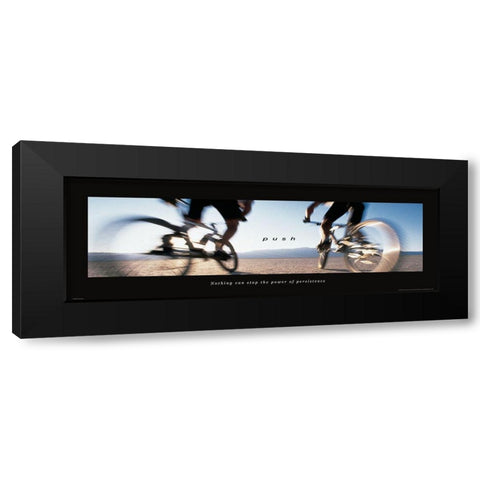 Push - Bicycle Black Modern Wood Framed Art Print by Frontline