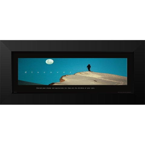Discover - Moon Black Modern Wood Framed Art Print by Frontline