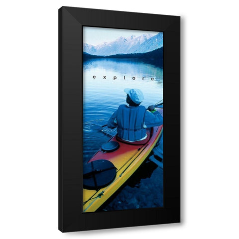 Kayak - Explore Black Modern Wood Framed Art Print by Unknown