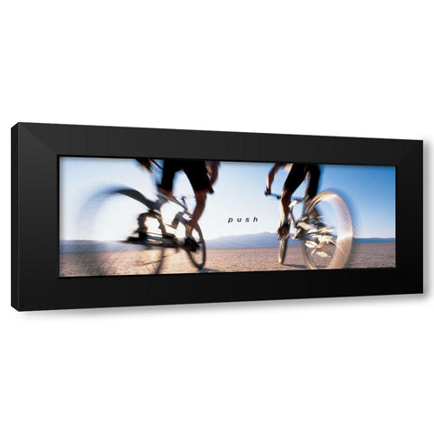 Bicycle - Push Black Modern Wood Framed Art Print by Unknown