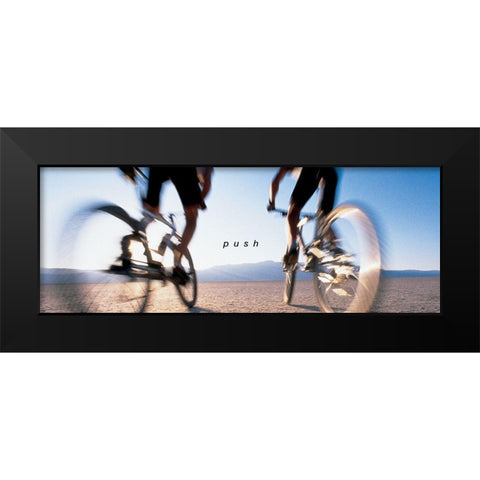 Bicycle - Push Black Modern Wood Framed Art Print by Unknown