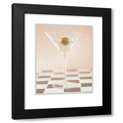 Martini with Olive Purple Black Modern Wood Framed Art Print with Double Matting by Frontline