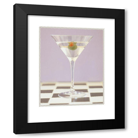 Martini with Olive Pink Black Modern Wood Framed Art Print with Double Matting by Frontline