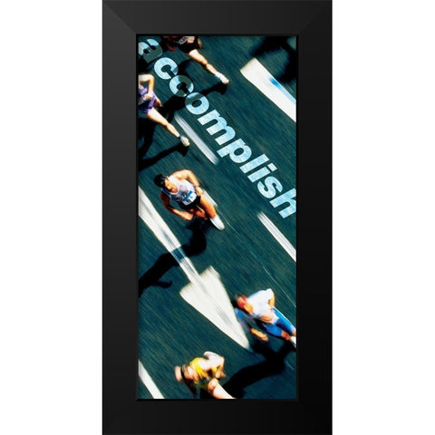 Accomplish - Runners Black Modern Wood Framed Art Print by Frontline