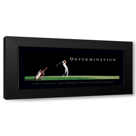 Determination - Golfer Black Modern Wood Framed Art Print by Frontline