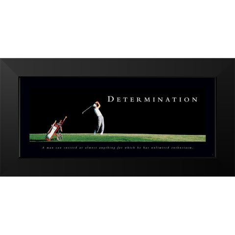 Determination - Golfer Black Modern Wood Framed Art Print by Frontline