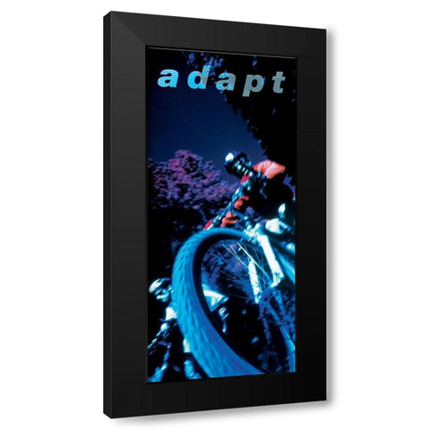 Adapt - Mountain Biker Black Modern Wood Framed Art Print by Frontline