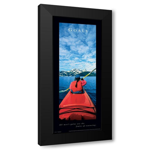 Goals - Kayaker Black Modern Wood Framed Art Print with Double Matting by Frontline
