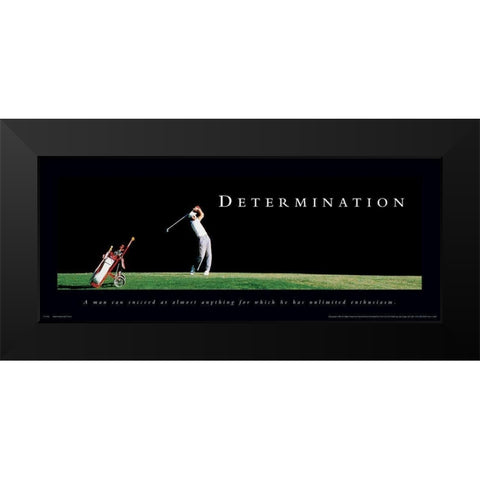 Determination Golf Black Modern Wood Framed Art Print by Unknown