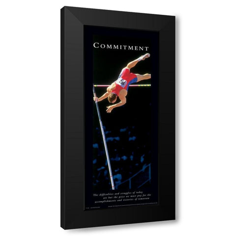 Commitment Pole Vault Black Modern Wood Framed Art Print by Unknown
