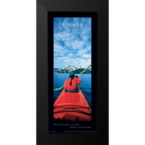 Goals Kayak Black Modern Wood Framed Art Print by Unknown