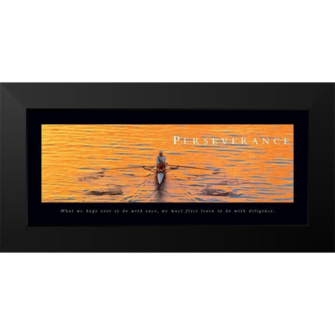 Perseverance - Sculler Black Modern Wood Framed Art Print by Frontline