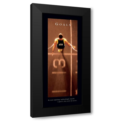 Goals - Finish Line Black Modern Wood Framed Art Print with Double Matting by Frontline