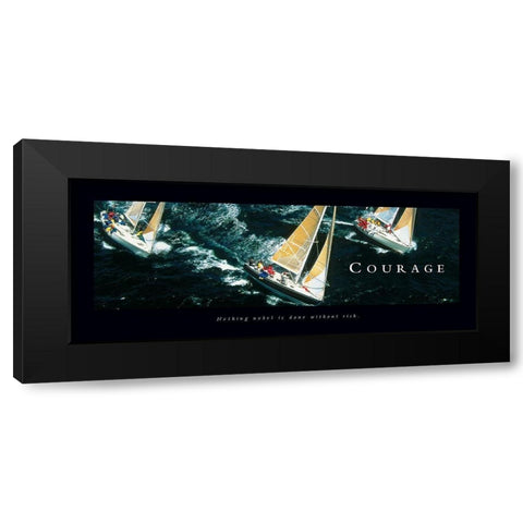 Courage - Sailboats Black Modern Wood Framed Art Print by Frontline
