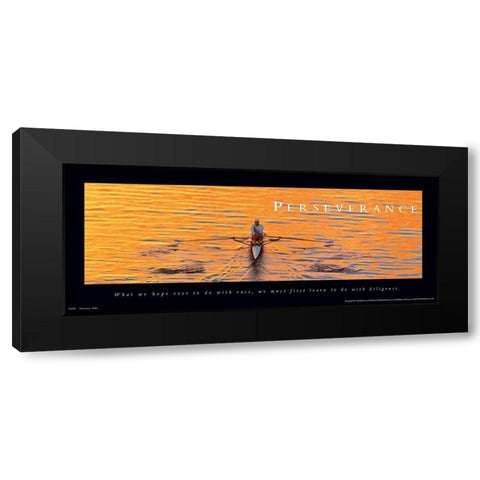 Perseverance Sculler Black Modern Wood Framed Art Print by Unknown