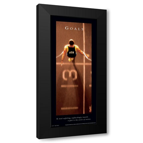 Goals Track Black Modern Wood Framed Art Print by Unknown
