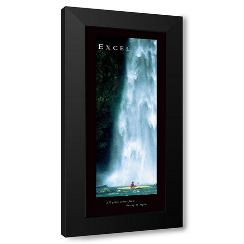 Excel - Waterfall Black Modern Wood Framed Art Print with Double Matting by Frontline