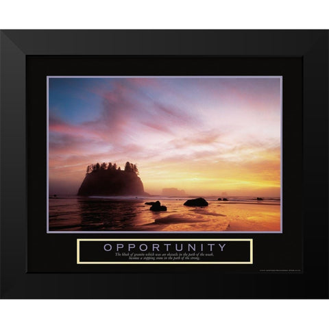 Opportunity Seashore Black Modern Wood Framed Art Print by Unknown