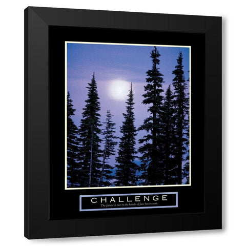 Challenge - Moonrise Black Modern Wood Framed Art Print with Double Matting by Frontline