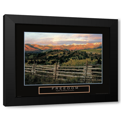Cimmaron Range Sunset Black Modern Wood Framed Art Print with Double Matting by Frontline