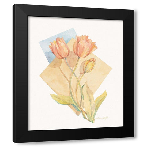 Tulip Pastel Collage I  Black Modern Wood Framed Art Print by Unknown