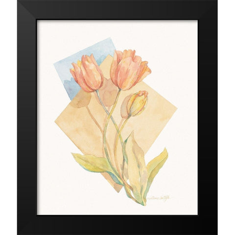 Tulip Pastel Collage I  Black Modern Wood Framed Art Print by Unknown