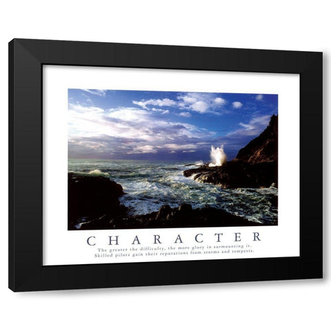 Character - Rocky Coastline Black Modern Wood Framed Art Print by Unknown